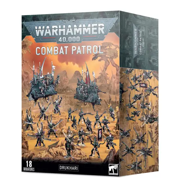 Warhammer 40K Combat Patrol Drukhari starter set box contents