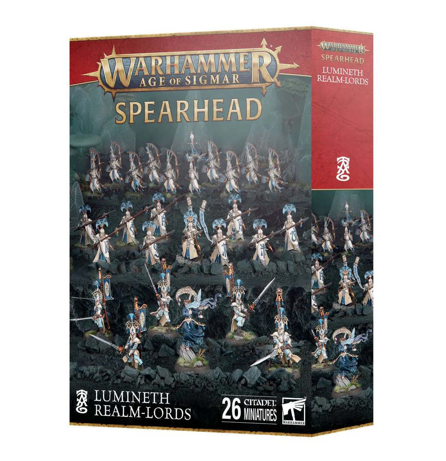 Warhammer Age of Sigmar Spearhead Lumineth Realm-Lords starter set box contents