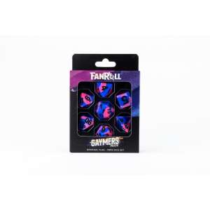 Fanroll: 16mm Pride Sharp Edge Silicone Rubber Poly Dice Set: Bisexual