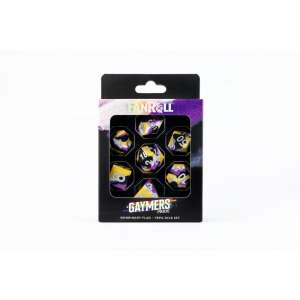 Fanroll: 16mm Pride Sharp Edge Silicone Rubber Poly Dice Set: Nonbinary