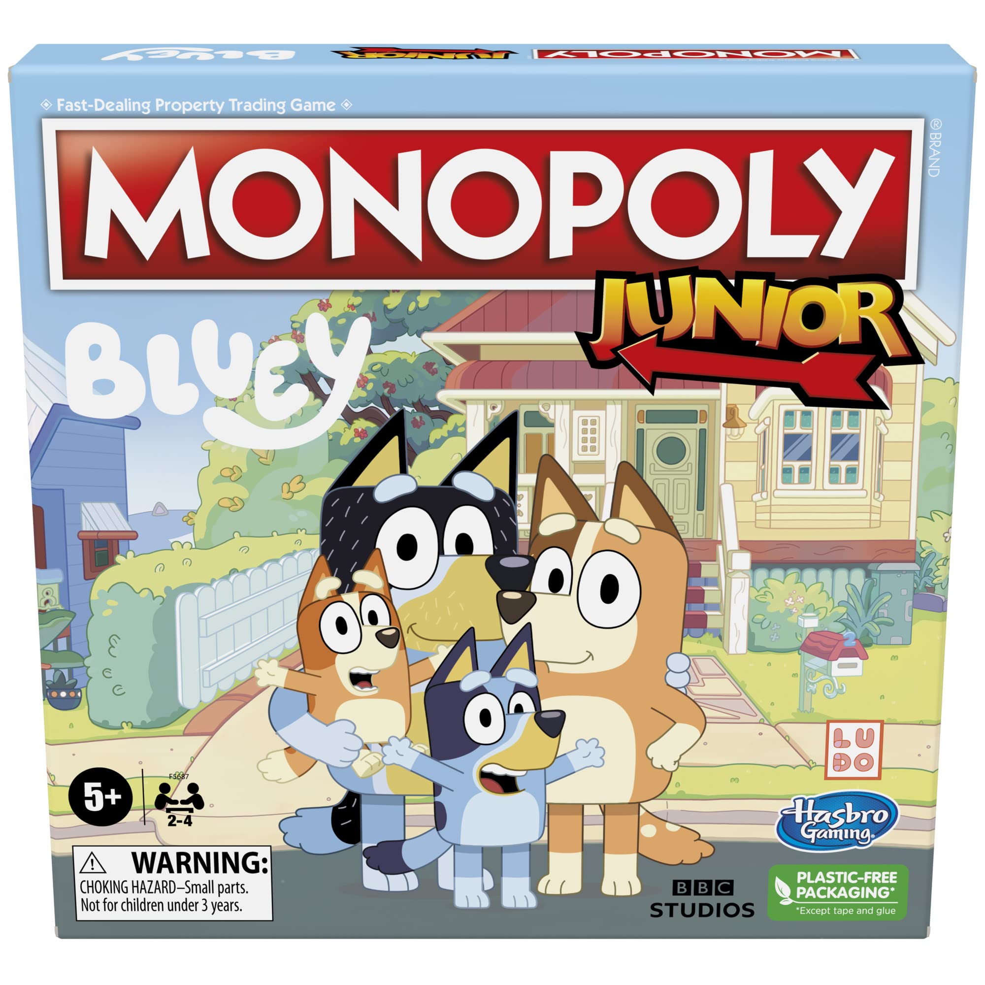 Monopoly Junior Bluey Edition board game with character tokens and play money