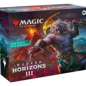 Magic the Gathering Modern Horizons 3 Bundle contents with boosters, promo, and lands