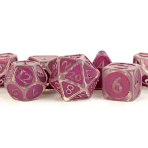 FanRoll 16 mm Acrylic Poly Dice Set Ice w/ Purple Enamel