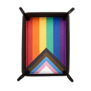 Fanroll Velvet Dice Tray with PU Leather Backing – Rainbow Flag Edition