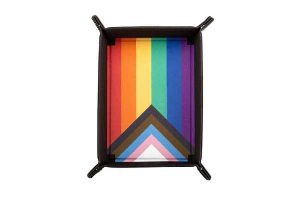 Fanroll Velvet Dice Tray with PU Leather Backing – Rainbow Flag Edition