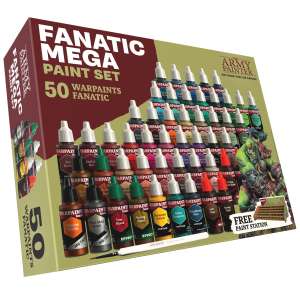 The Army Painter Fanatic Mega Paint Set with 50 acrylic paints and brushes