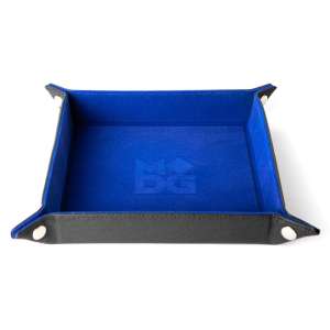 Fanroll fold up velvet dice tray in blue with PU leather backing