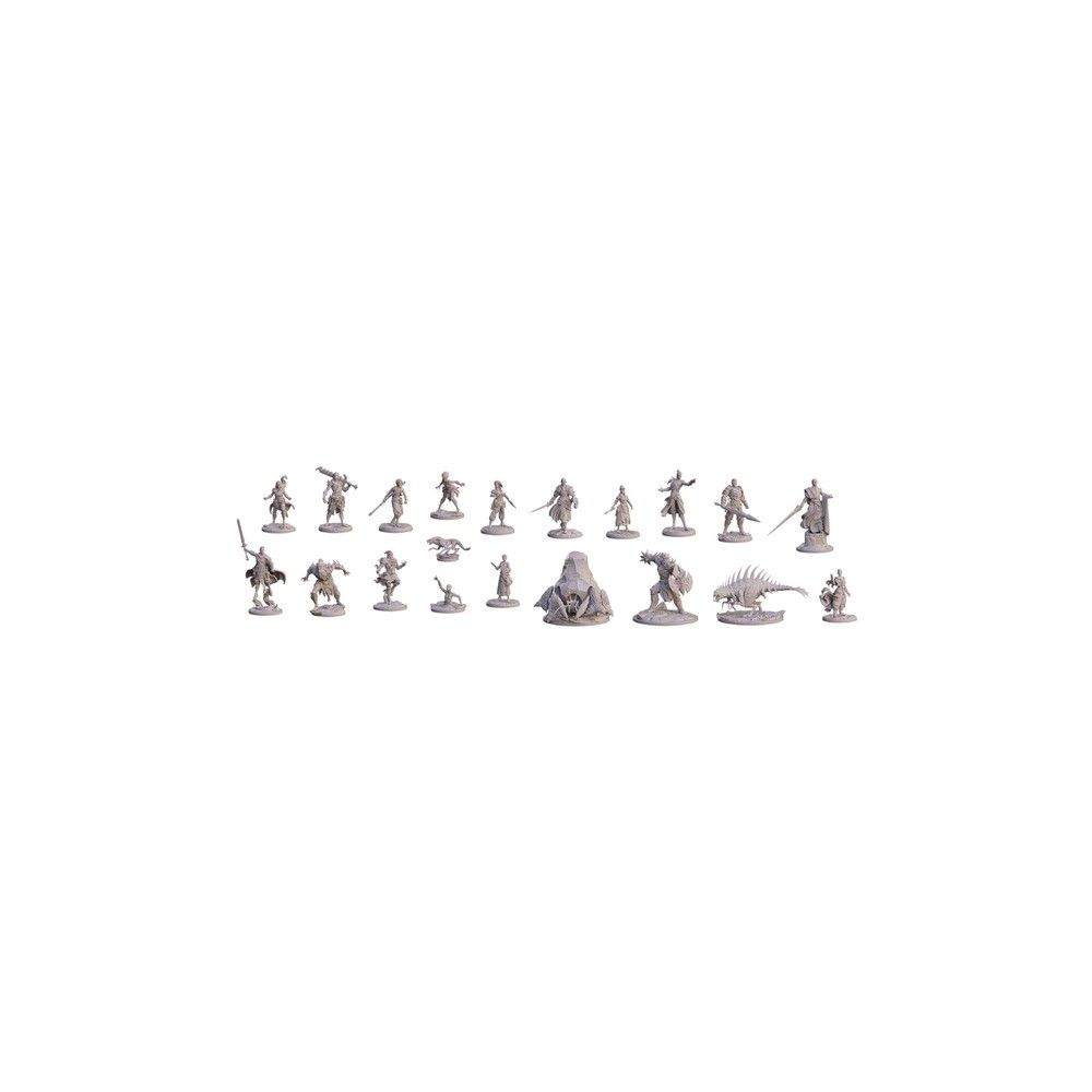 Cosmere RPG Miniatures featuring detailed fantasy character figures