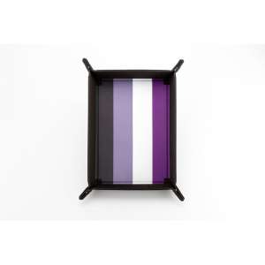 FanRoll Pride Fold-Up Velvet Dice Tray Asexual flag colours