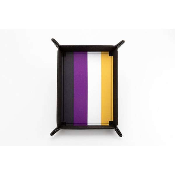 FanRoll Pride Fold-Up Velvet Dice Tray Nonbinary flag colours