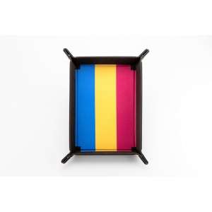 FanRoll Pride Fold Up Velvet Dice Tray Pansexual flag colours