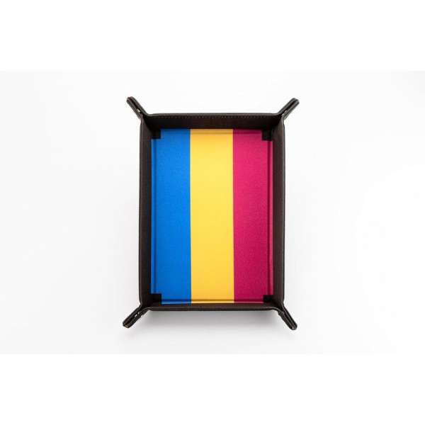 FanRoll Pride Fold Up Velvet Dice Tray Pansexual flag colours