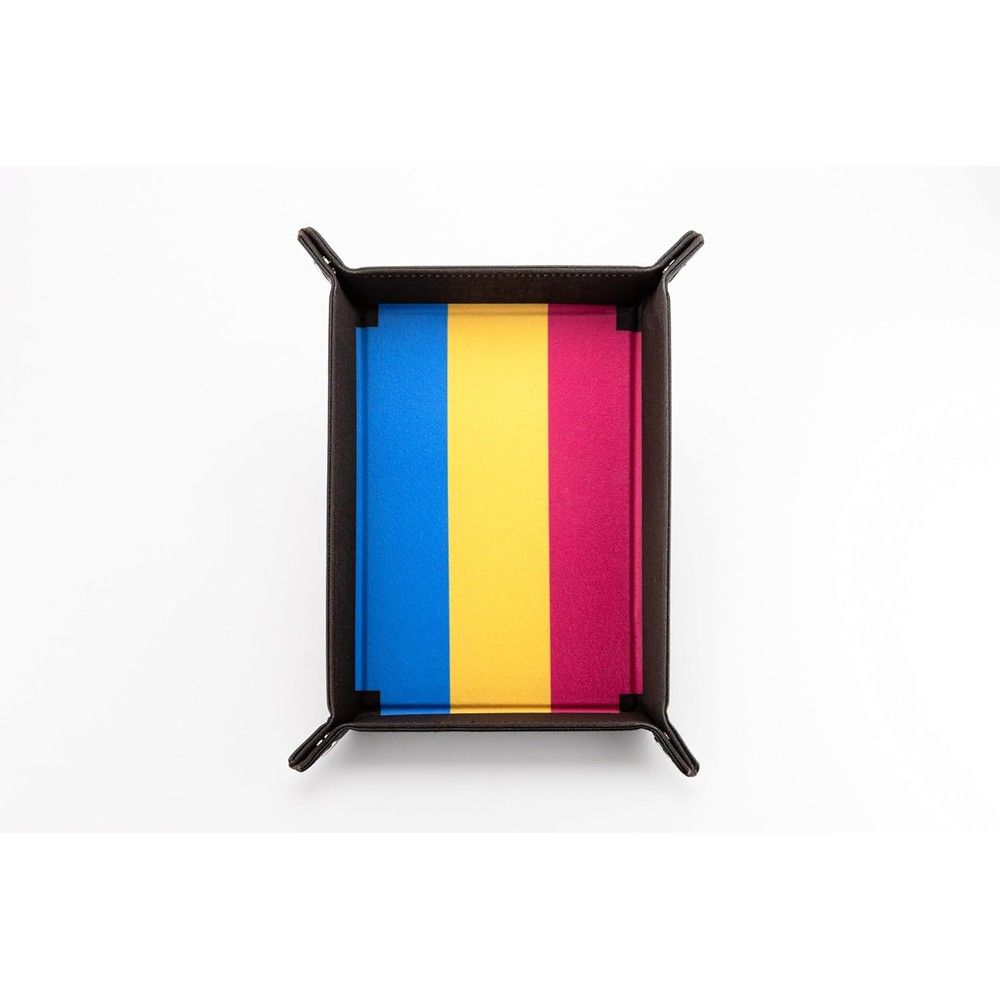 FanRoll Pride Fold Up Velvet Dice Tray Pansexual flag colours