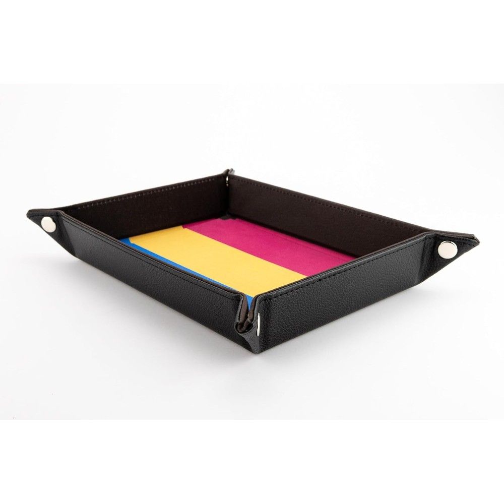 FanRoll Pride Fold Up Velvet Dice Tray Pansexual flag colours
