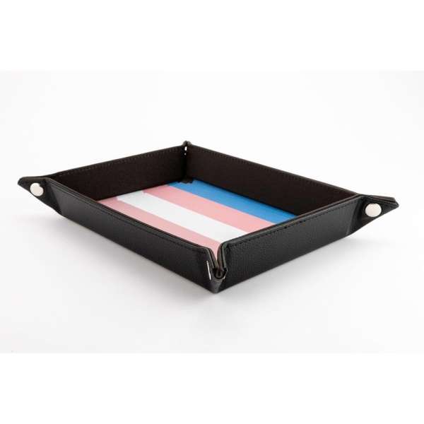 FanRoll Pride Fold Up Velvet Dice Tray Transgender flag colours