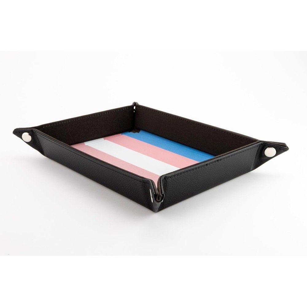 FanRoll Pride Fold Up Velvet Dice Tray Transgender flag colours