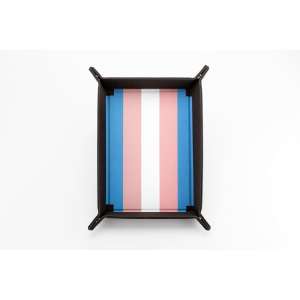 FanRoll Pride Fold Up Velvet Dice Tray Transgender flag colours
