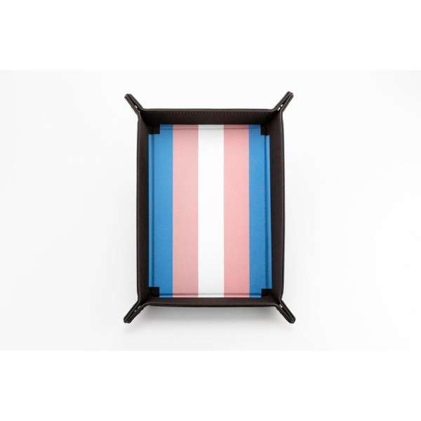 FanRoll Pride Fold Up Velvet Dice Tray Transgender flag colours