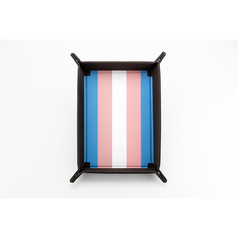 FanRoll Pride Fold Up Velvet Dice Tray Transgender flag colours