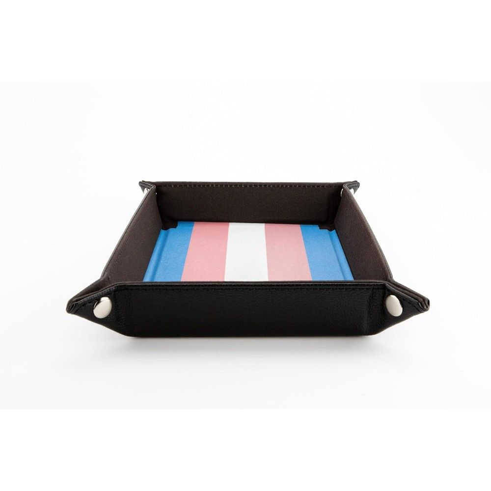 FanRoll Pride Fold Up Velvet Dice Tray Transgender flag colours