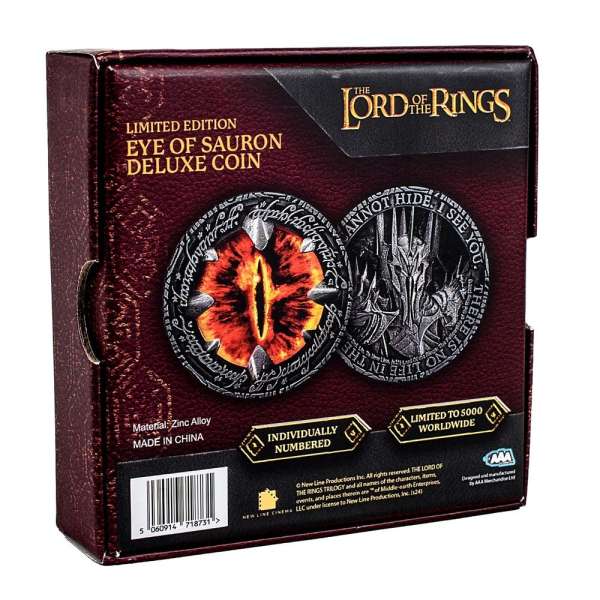 Lord of the Rings Eye of Sauron Deluxe Coin collectible metal replica