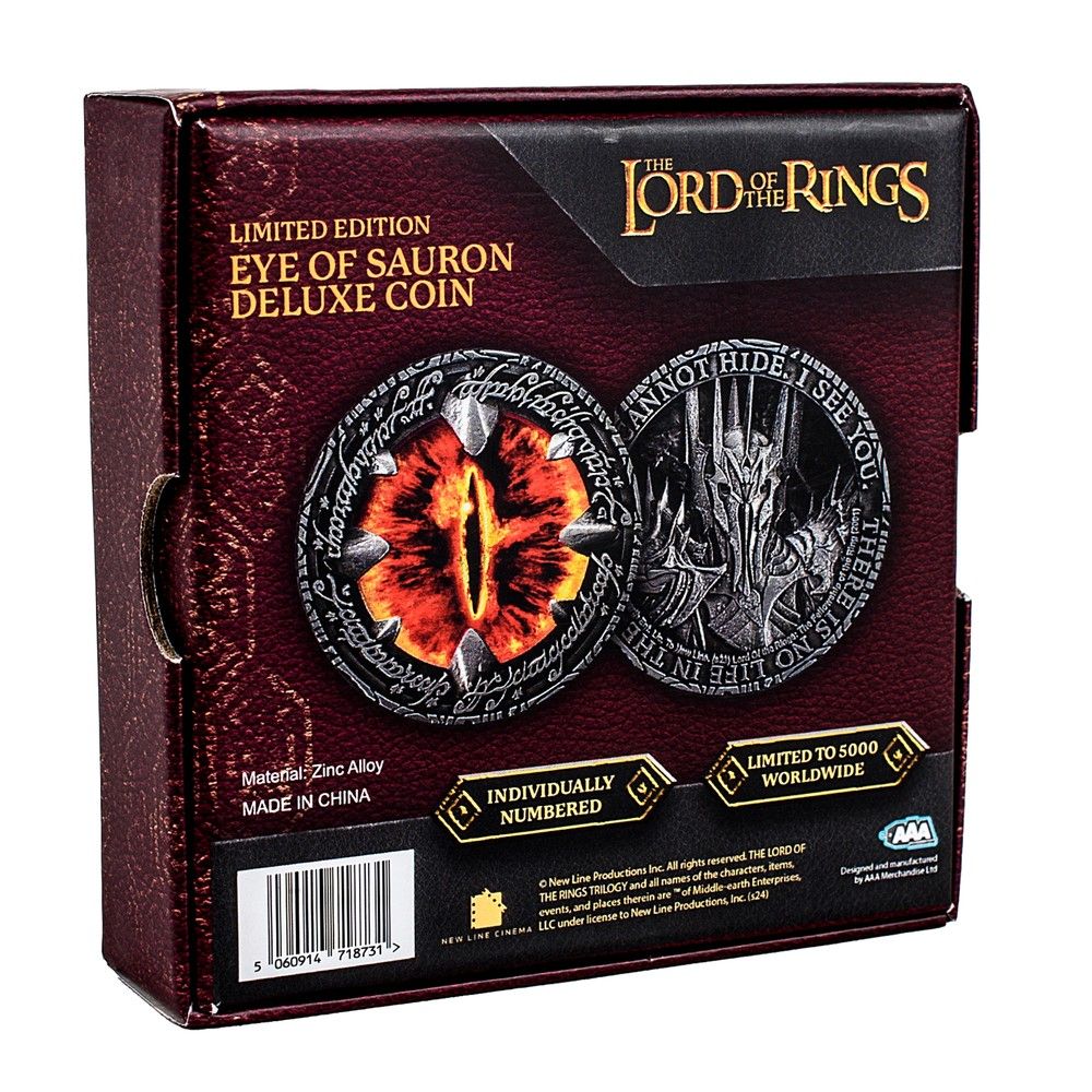 Lord of the Rings Eye of Sauron Deluxe Coin collectible metal replica