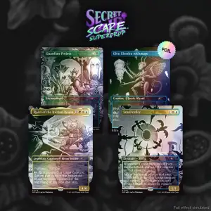 Magic the Gathering Secret Lair Dreaming Darkly Foil Edition cards with shimmering dark art