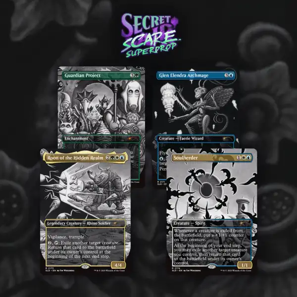 Magic the Gathering Secret Lair Dreaming Darkly cards with surreal dark art