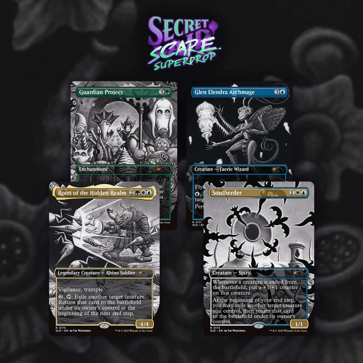 Magic the Gathering Secret Lair Dreaming Darkly cards with surreal dark art