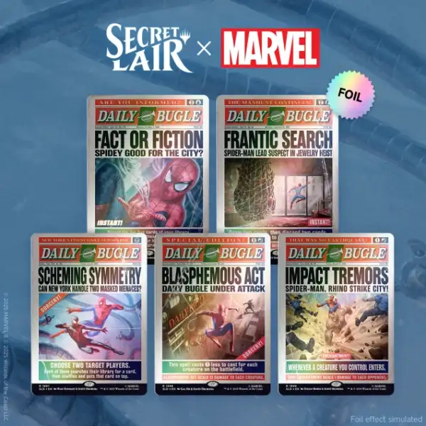 Magic the Gathering Secret Lair Spider-Man Daily Bugle Breaking News Rainbow Foil Edition