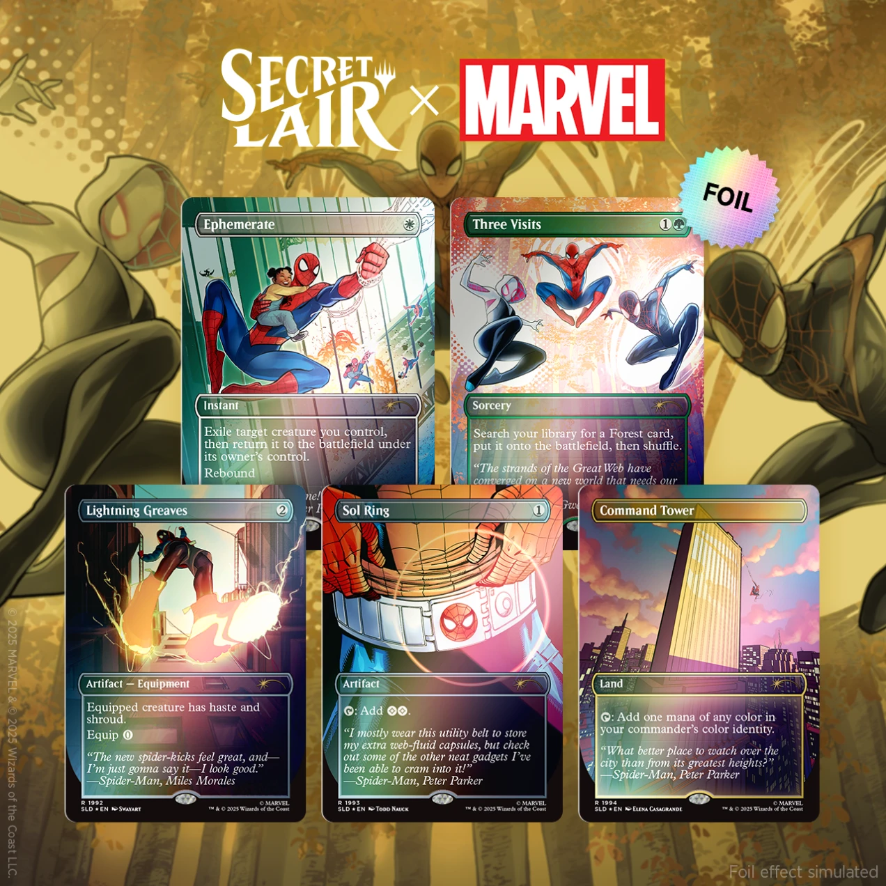 Magic the Gathering Secret Lair Spider-Man Heroic Deeds Rainbow Foil Edition