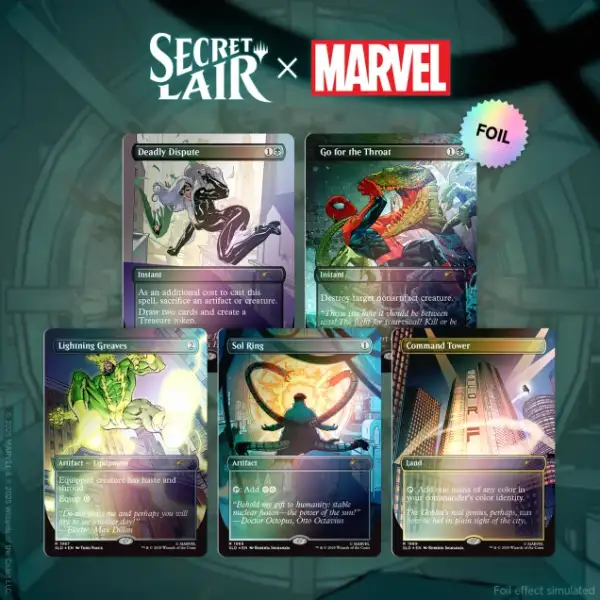Magic the Gathering Secret Lair Spider-Man Villainous Plots Rainbow Foil Edition