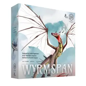 Wyrmspan board game box featuring dragons and cavern artwork