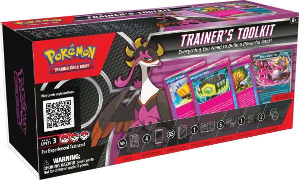 Pokémon TCG Trainer’s Toolkit containing cards, sleeves, and accessories