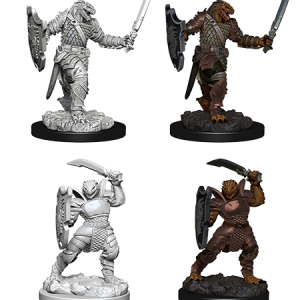 D&D Nolzur’s unpainted Dragonborn Female Paladin miniature