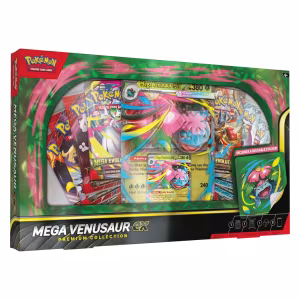 Pokémon Mega Venusaur ex Premium Collection box with promos and boosters