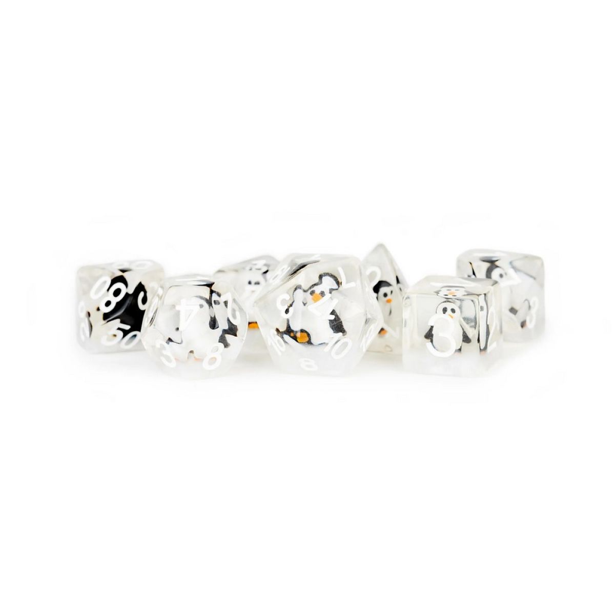 FanRoll Penguin Dice 16mm Resin Poly Dice Set