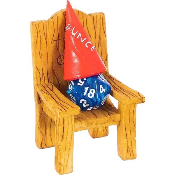 Dice Jail Chair and Dunce Hat tabletop accessory