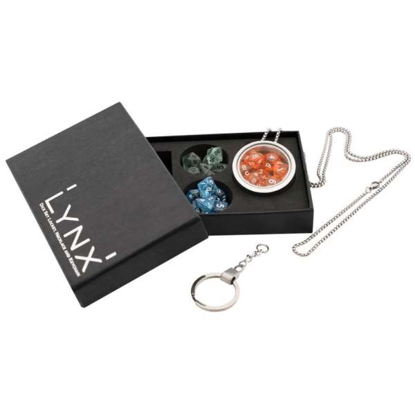 Mini dice locket hanger with chain and keychain