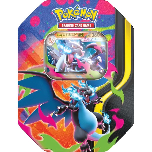 Pokémon TCG Mega Charizard ex Tin assorted designs