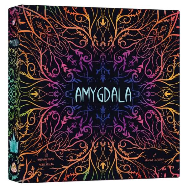 Amygdala board game components and artwork