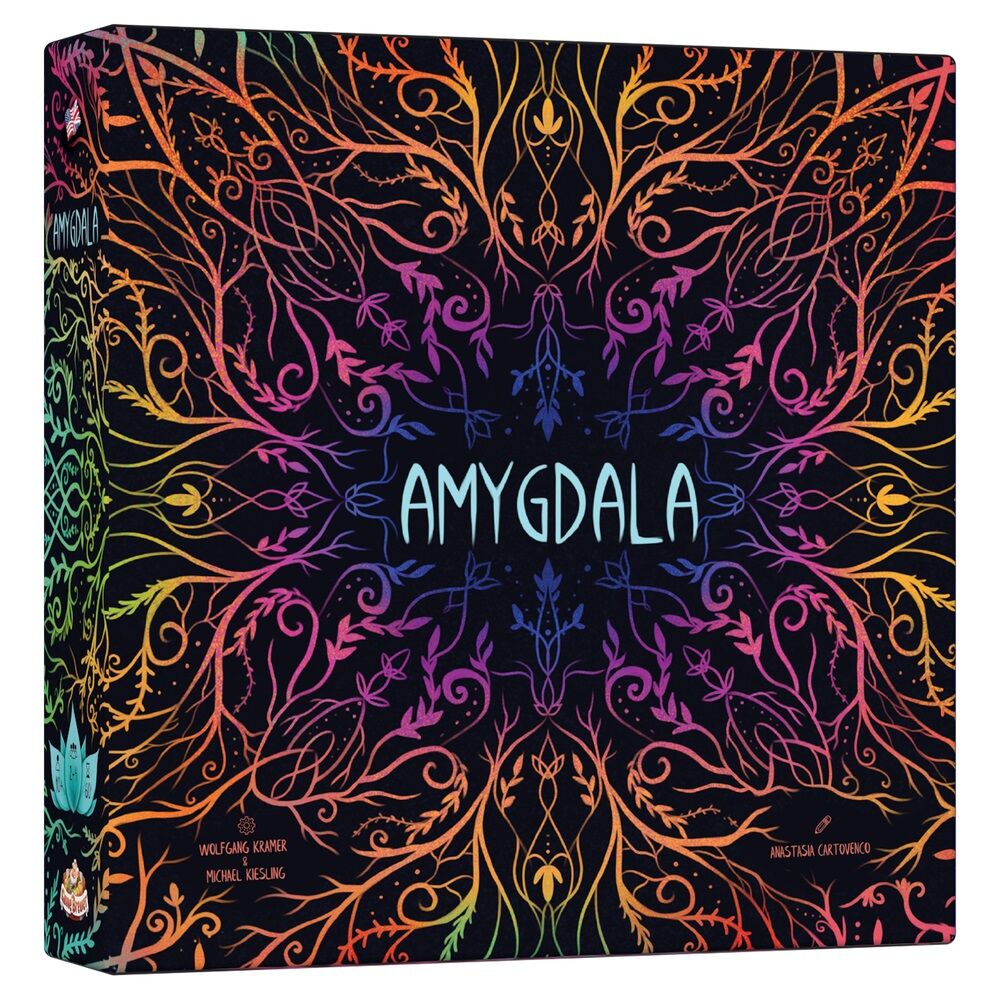 Amygdala board game components and artwork