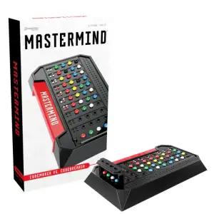 Mastermind board game box and code-breaking components