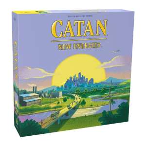 Catan New Energies board game expansion box and gameplay setup