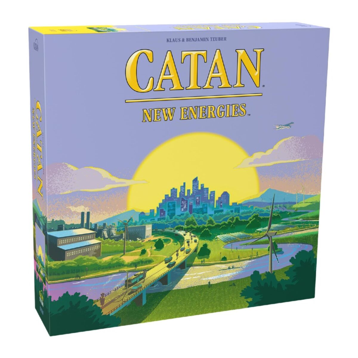 Catan New Energies board game expansion box and gameplay setup