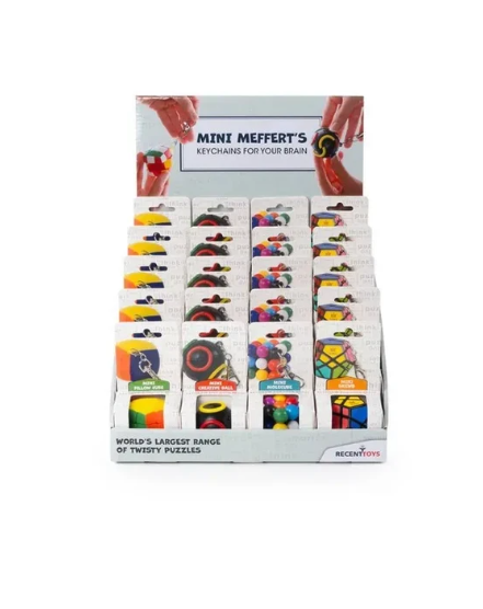 Building on the enormous global success of Meffert’s Puzzles, we are excited to release 4 unique Mini Meffert’s Keychains: Each Mini rotates with the same smoothness as their big brothers and sisters, and they are beautifully packaged in fully transparent blisters. The must - have impulse buys for the 4th quarter!