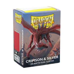 Dragon Shield Matte Dual Crimson and Silver card sleeves