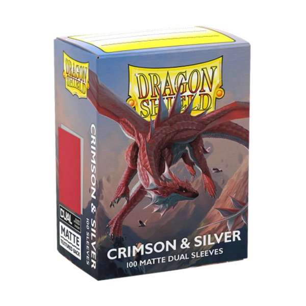 Dragon Shield Matte Dual Crimson and Silver card sleeves