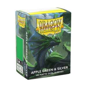 Dragon Shield Matte Dual Apple Green and Silver card sleeves