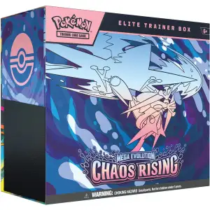 Pokemon Chaos Rising Elite Trainer Box Mega Evolutions sleeves dice accessories